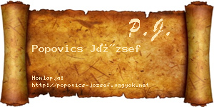 Popovics József névjegykártya