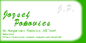jozsef popovics business card